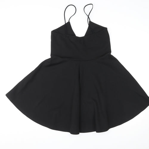 Missguided Womens Black Polyester Mini Size 14 V-Neck Pullover