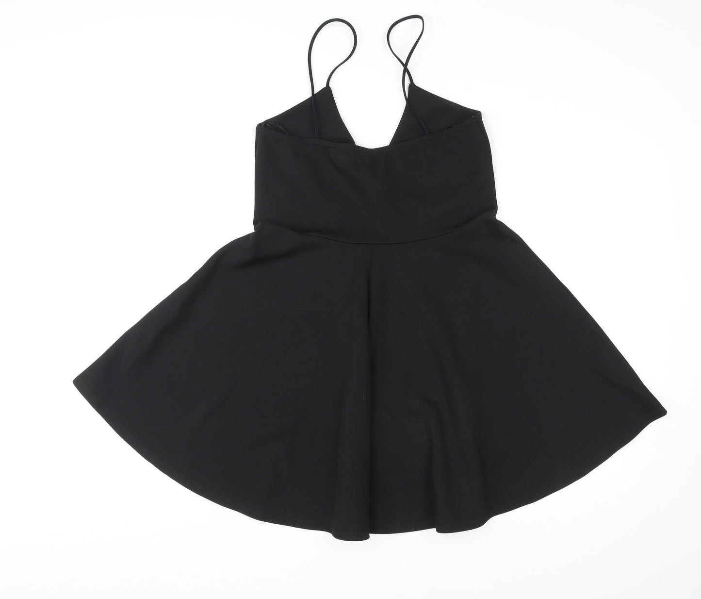 Missguided Womens Black Polyester Mini Size 14 V-Neck Pullover