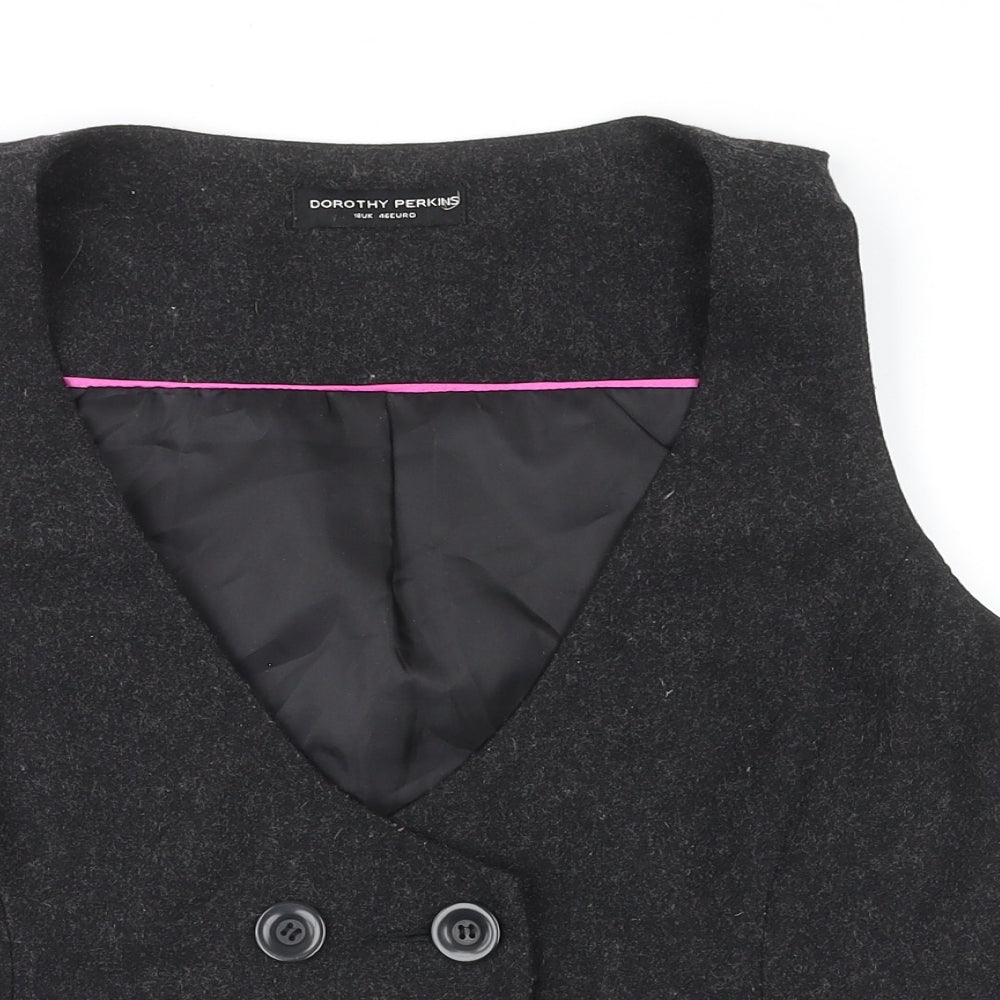 Dorothy Perkins Womens Grey Wool Jacket Suit Waistcoat Size 18