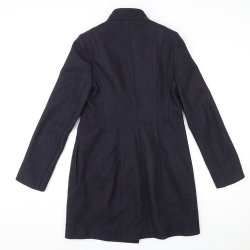 French Connection Womens Blue Overcoat Coat Size 8 Zip
