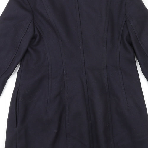 French Connection Womens Blue Overcoat Coat Size 8 Zip