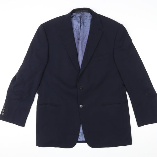 Marks and Spencer Mens Blue Wool Jacket Suit Jacket Size 42 Regular