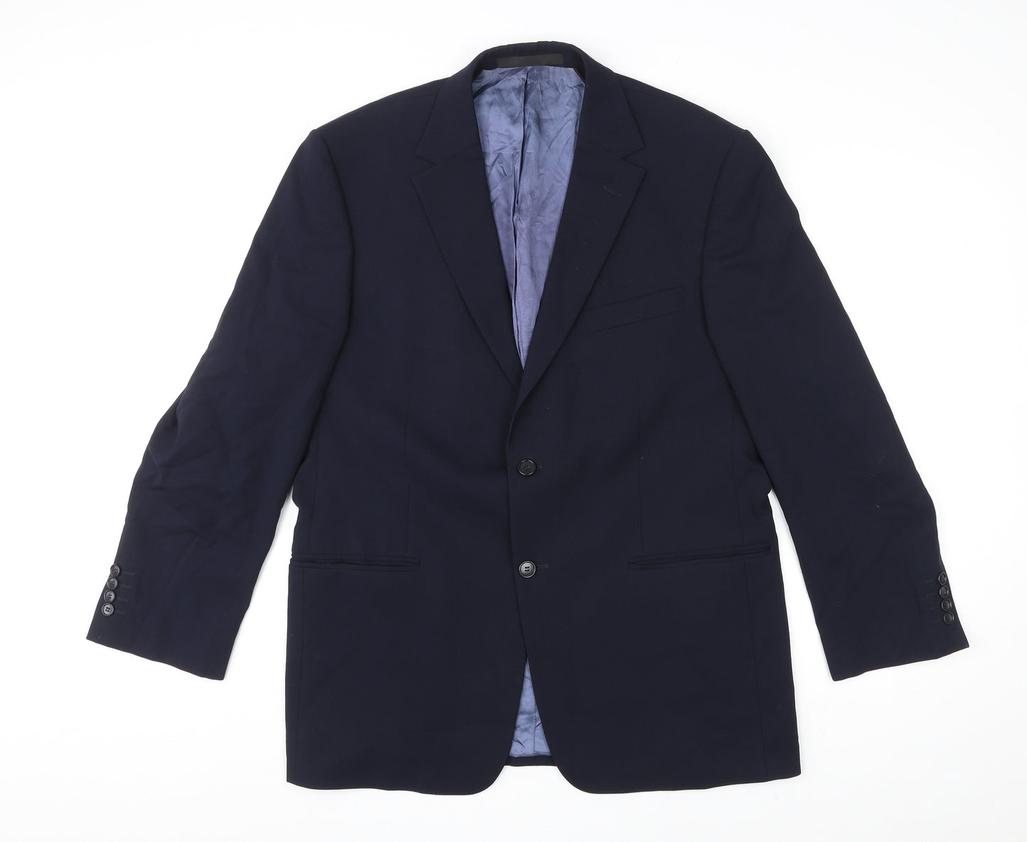 Marks and Spencer Mens Blue Wool Jacket Suit Jacket Size 42 Regular