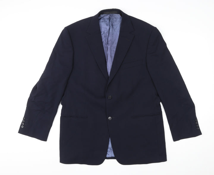 Marks and Spencer Mens Blue Wool Jacket Suit Jacket Size 42 Regular