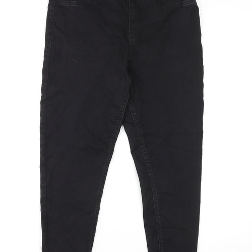 Marks and Spencer Womens Black Cotton Jegging Jeans Size 14 L25 in Classic