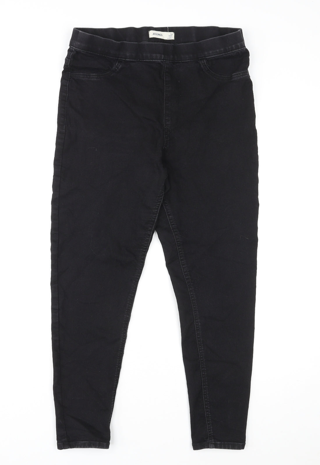 Marks and Spencer Womens Black Cotton Jegging Jeans Size 14 L25 in Classic