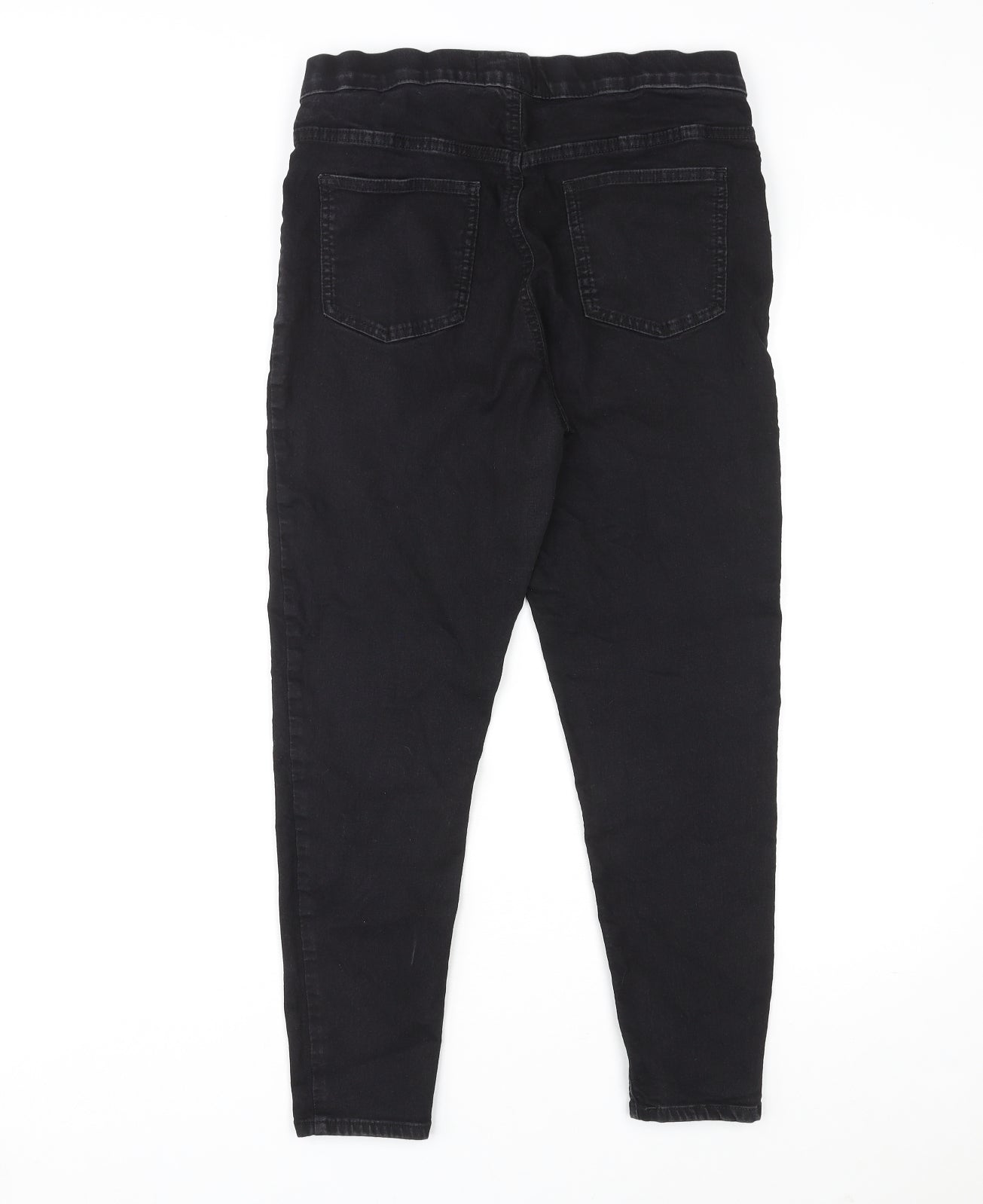 Marks and Spencer Womens Black Cotton Jegging Jeans Size 14 L25 in Classic