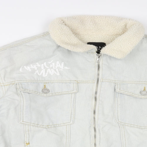 Boohoo Mens Blue Jacket Size M Button