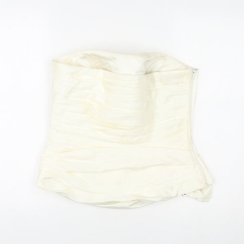 Justin Alexander Womens Ivory Polyester Basic Tank Size 12 Off the Shoulder