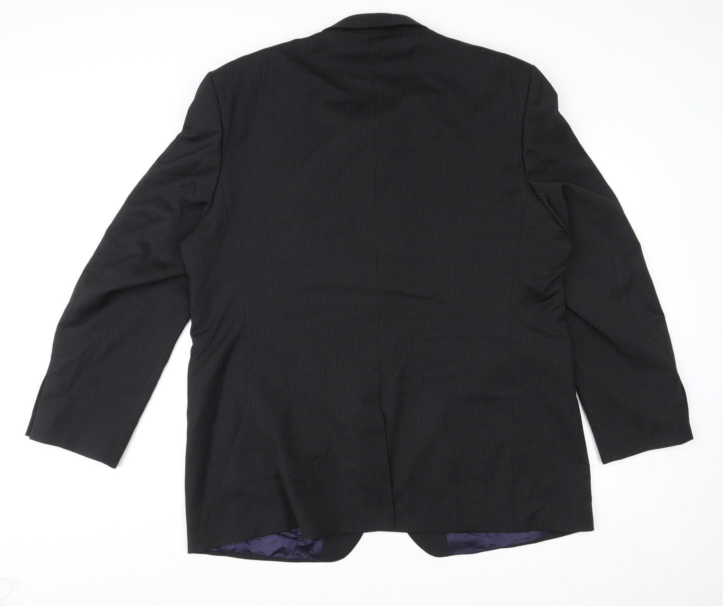 BHS Mens Black Polyester Jacket Suit Jacket Size 48 Regular