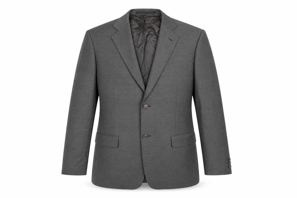 Front view of St Michael men’s grey wool jacket suit jacket, size 42, regular