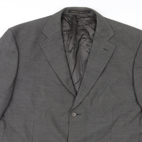 St Michael Mens Grey Wool Jacket Suit Jacket Size 42 Regular