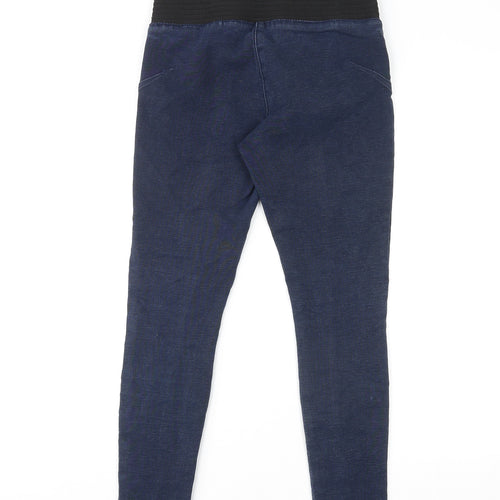 NEXT Womens Blue Cotton Jegging Jeans Size 10 L25 in Relaxed Zip