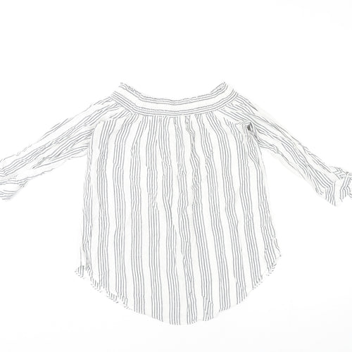 Miss Selfridge Womens Multicoloured Striped Polyester Basic Blouse Size 14 Off the Shoulder