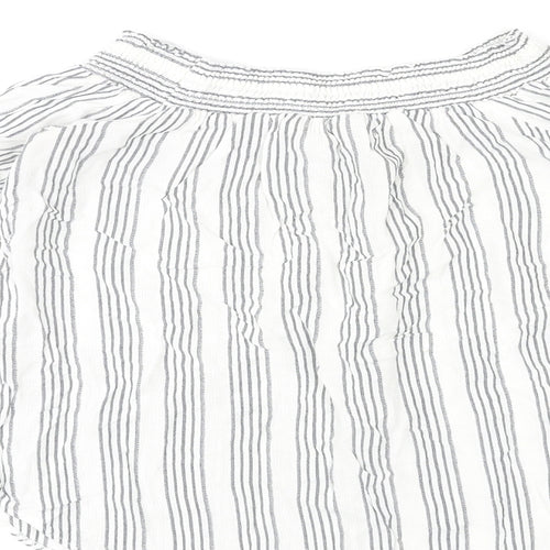 Miss Selfridge Womens Multicoloured Striped Polyester Basic Blouse Size 14 Off the Shoulder