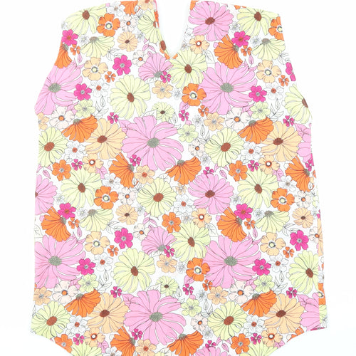 Marks and Spencer Womens Multicoloured Floral Polyester Basic Blouse Size 12 V-Neck