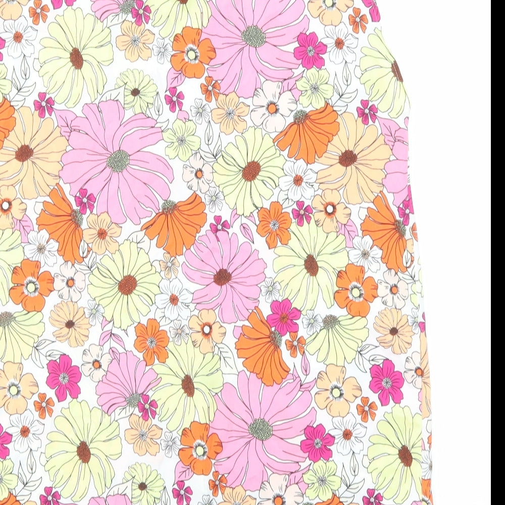 Marks and Spencer Womens Multicoloured Floral Polyester Basic Blouse Size 12 V-Neck
