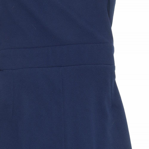 Dorothy Perkins Womens Black Polyester Wrap Dress Size 12 V-Neck Pullover