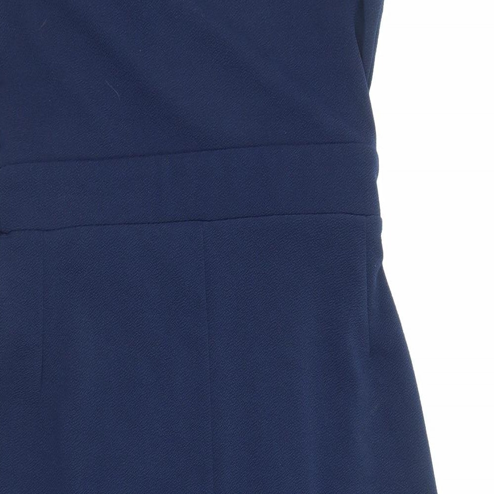 Dorothy Perkins Womens Black Polyester Wrap Dress Size 12 V-Neck Pullover