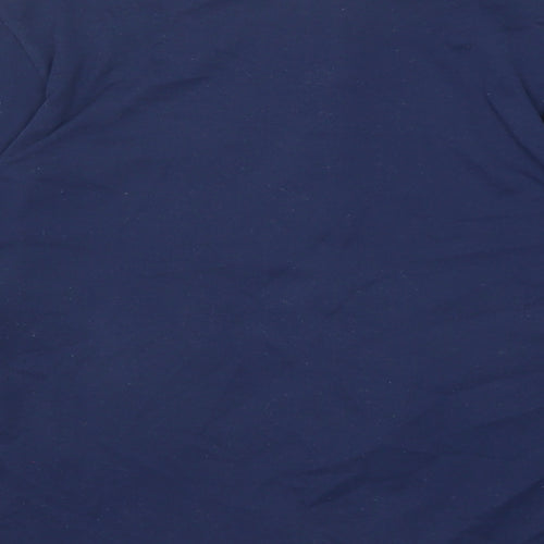 Feminella Womens Blue Polyester Basic Button-Up Size 10 Collared