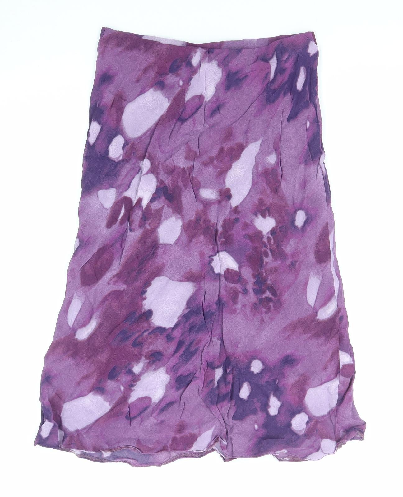 Tagg Womens Purple Geometric Viscose A-Line Skirt Size 14