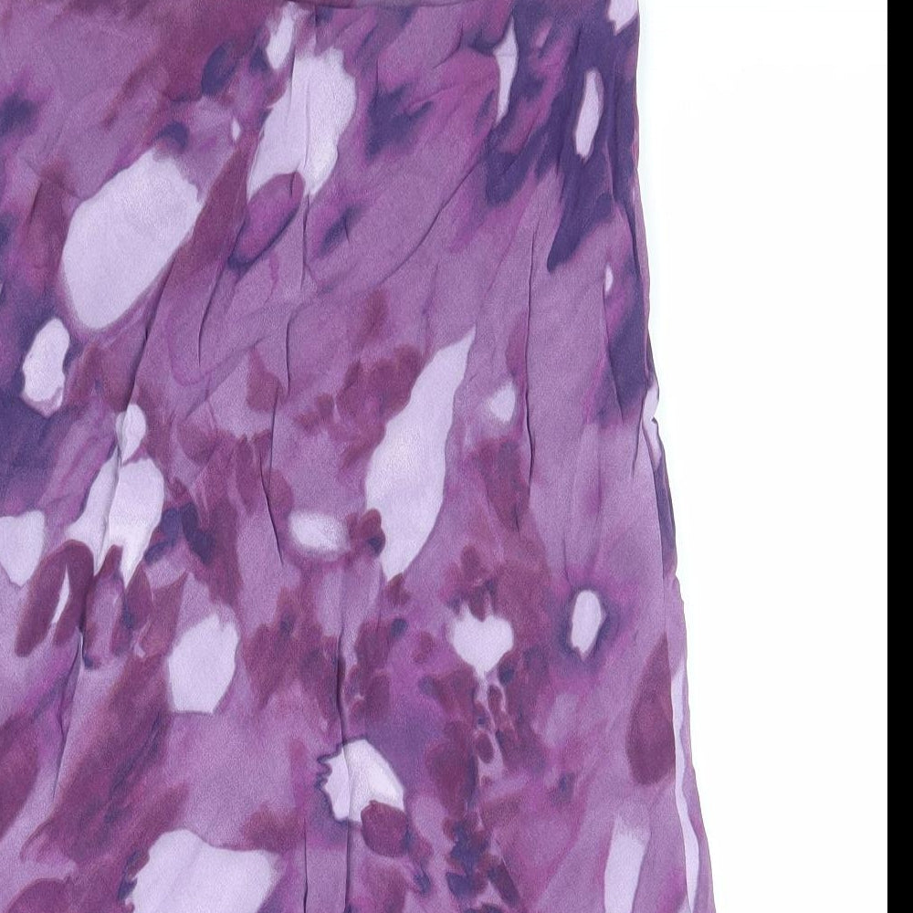 Tagg Womens Purple Geometric Viscose A-Line Skirt Size 14