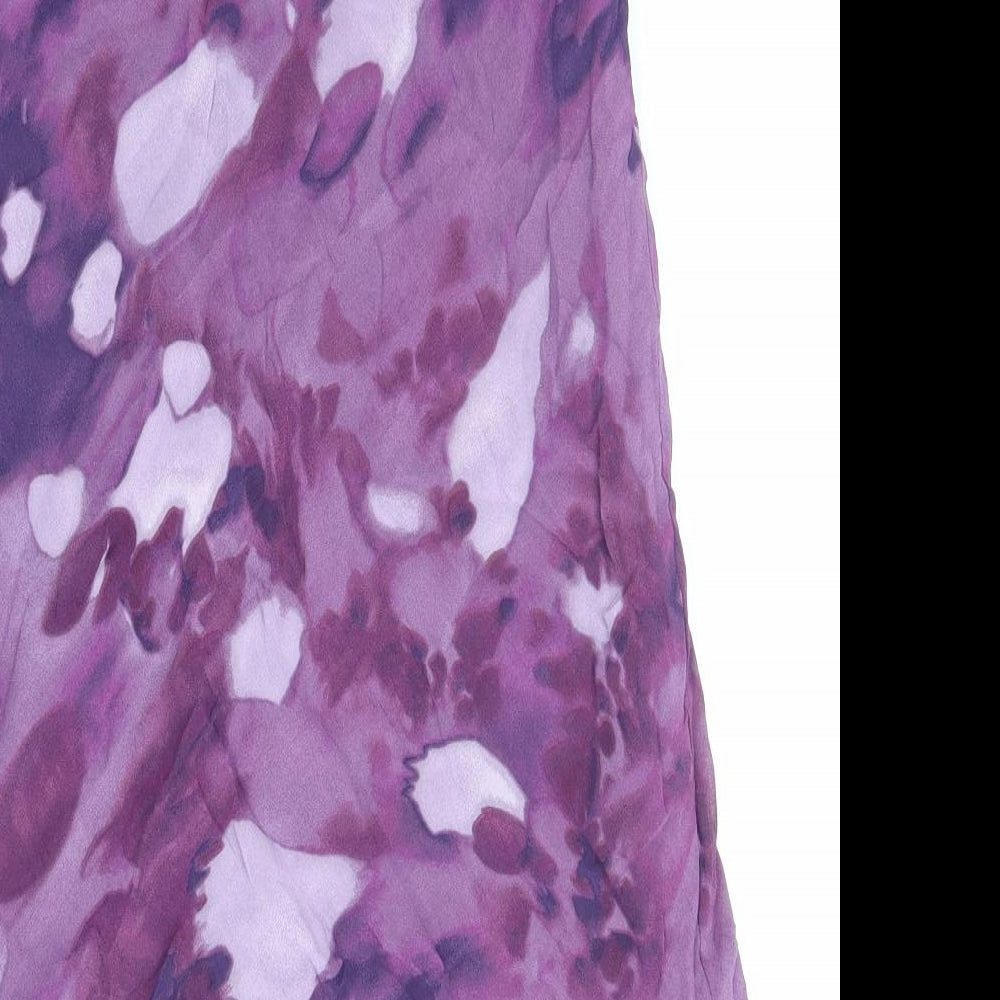 Tagg Womens Purple Geometric Viscose A-Line Skirt Size 14
