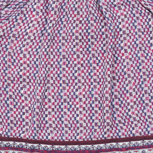 Marks and Spencer Womens Multicoloured Geometric Polyester Basic Blouse Size 16 Round Neck