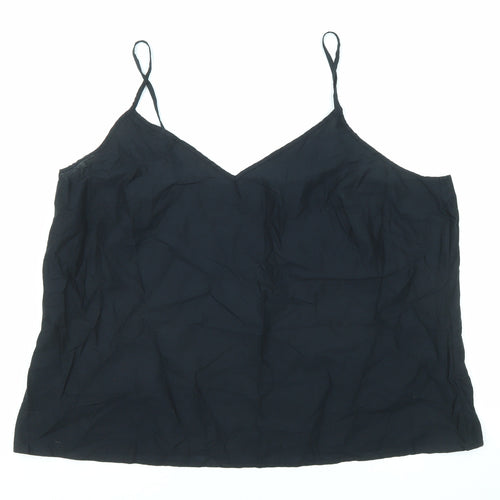 Marks and Spencer Womens Blue Cotton Basic Tank Size 20 V-Neck