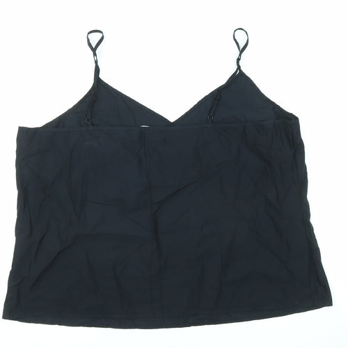Marks and Spencer Womens Blue Cotton Basic Tank Size 20 V-Neck