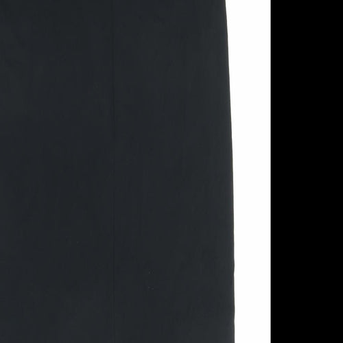 Marks and Spencer Womens Black Viscose Straight & Pencil Skirt Size 10 Zip