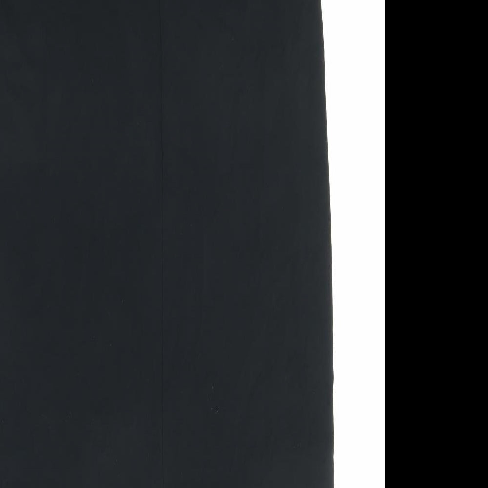 Marks and Spencer Womens Black Viscose Straight & Pencil Skirt Size 10 Zip