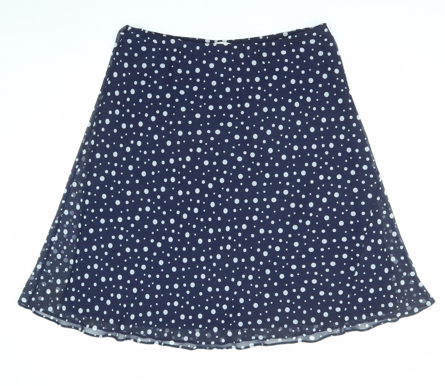 Marks and Spencer Womens Blue Polka Dot Polyester Swing Skirt Size 20