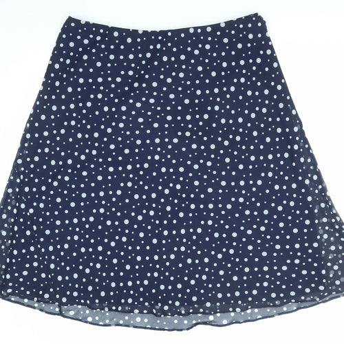 Marks and Spencer Womens Blue Polka Dot Polyester Swing Skirt Size 20
