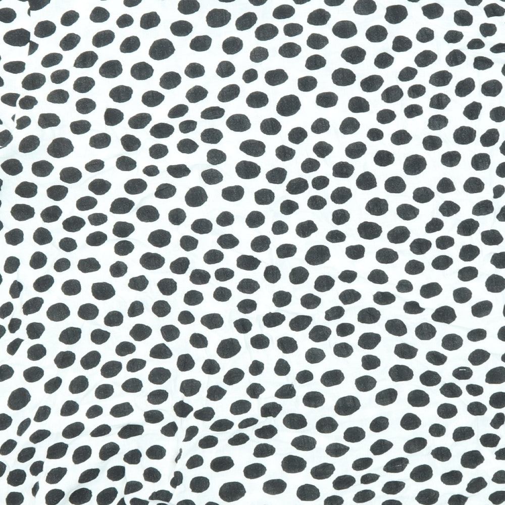 M&Co Womens Black Polka Dot Viscose Basic Blouse Size 20 Collared