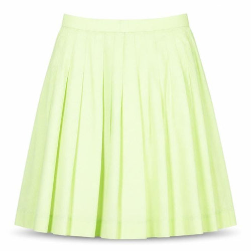 Kuhn Womens Yellow Suede Pleated Skirt Size 10 Zip