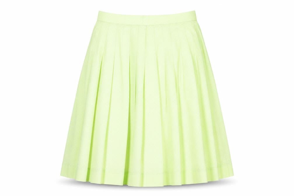 Kuhn Womens Yellow Suede Pleated Skirt Size 10 Zip