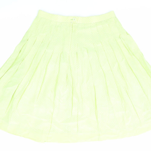 Kuhn Womens Yellow Suede Pleated Skirt Size 10 Zip
