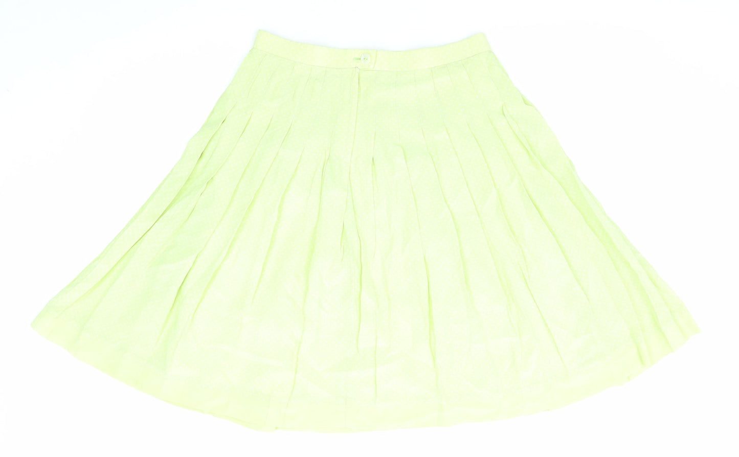 Kuhn Womens Yellow Suede Pleated Skirt Size 10 Zip