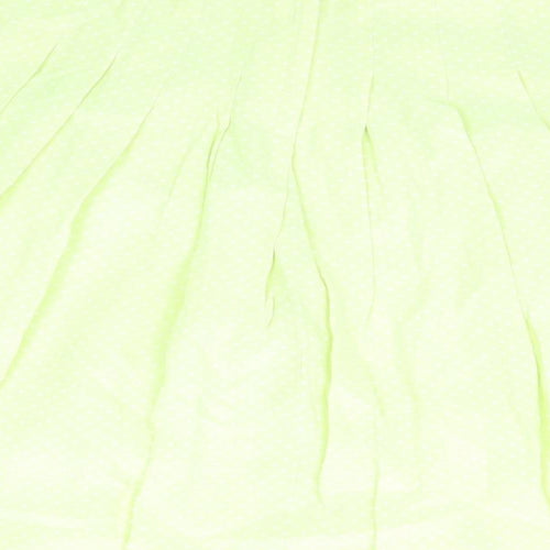 Kuhn Womens Yellow Suede Pleated Skirt Size 10 Zip