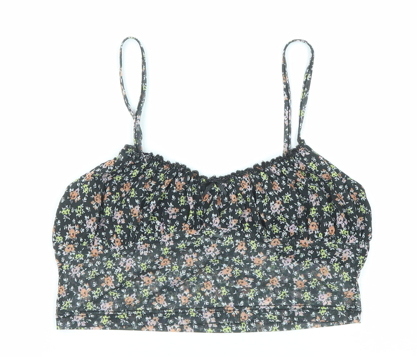 ASOS Womens Multicoloured Floral Polyester Cropped Tank Size 8 V-Neck