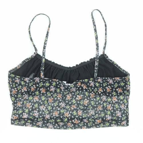 ASOS Womens Multicoloured Floral Polyester Cropped Tank Size 8 V-Neck