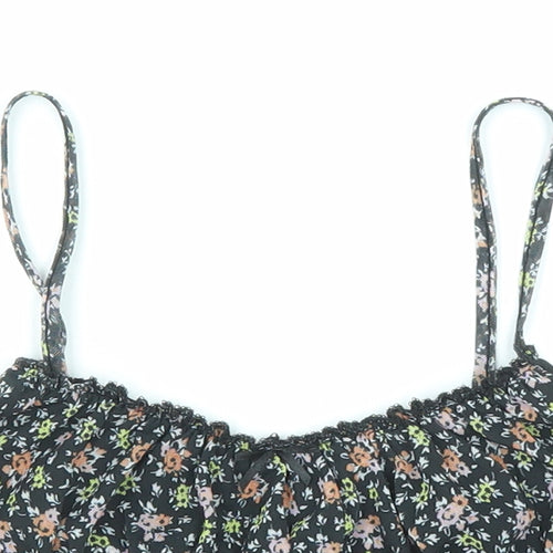 ASOS Womens Multicoloured Floral Polyester Cropped Tank Size 8 V-Neck