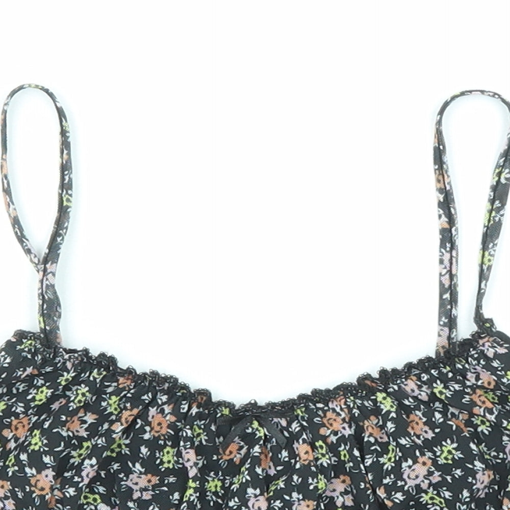 ASOS Womens Multicoloured Floral Polyester Cropped Tank Size 8 V-Neck