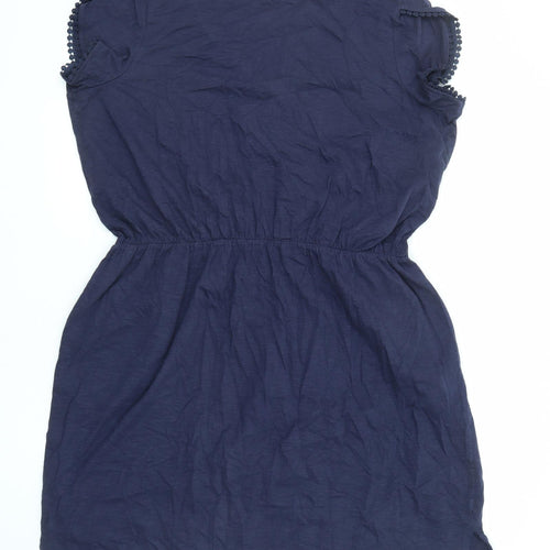 NEXT Womens Blue Cotton A-Line Size 22 V-Neck Pullover