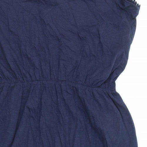 NEXT Womens Blue Cotton A-Line Size 22 V-Neck Pullover