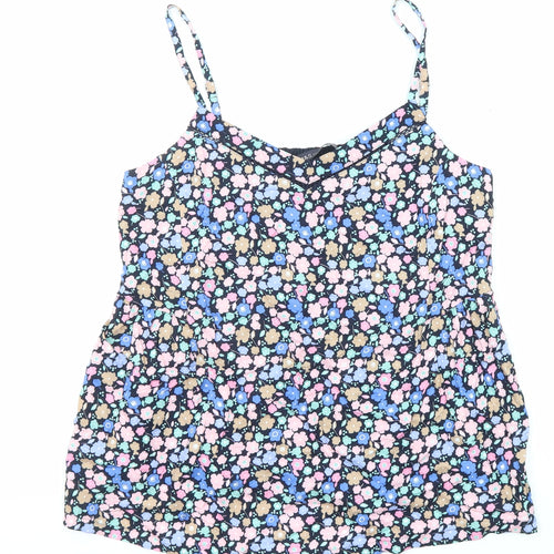 Marks and Spencer Womens Multicoloured Floral Viscose Basic Tank Size 10 V-Neck