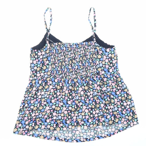 Marks and Spencer Womens Multicoloured Floral Viscose Basic Tank Size 10 V-Neck