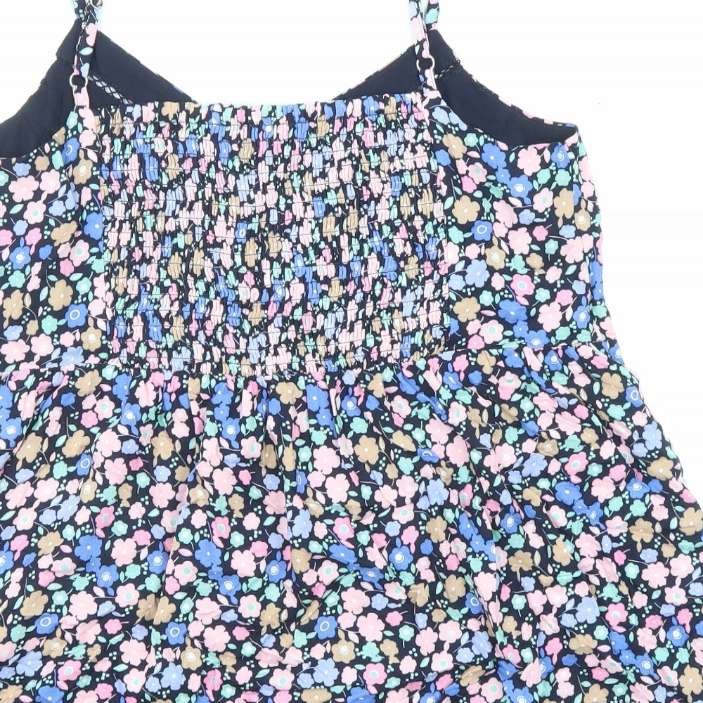 Marks and Spencer Womens Multicoloured Floral Viscose Basic Tank Size 10 V-Neck