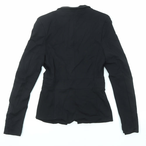 Bring on the night Womens Black Jacket Blazer Size M Hook & Eye